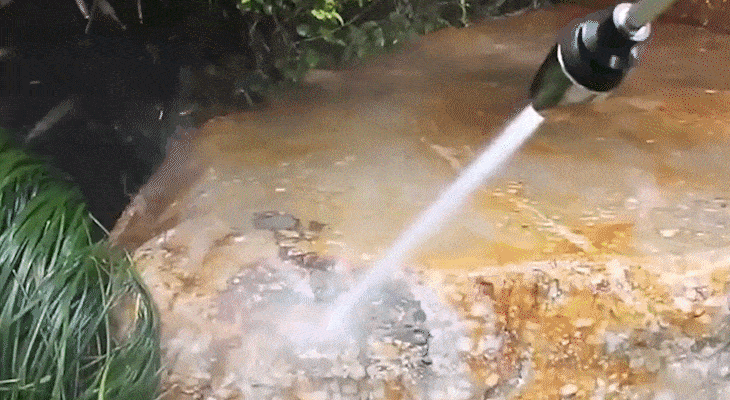 Strong water pressure